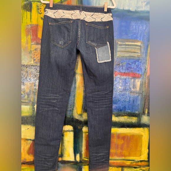 Free People Patch Crochet Lace Jeans size 27 - Picture 3 of 16